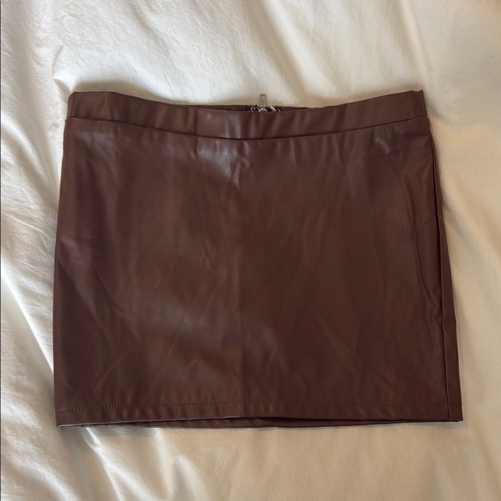 Brown Leather Skirt